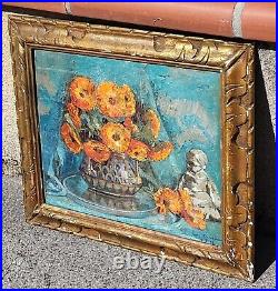 GARY RICAUD. Datée 1938. Bouquet de Fleurs. Peinture huile sur toile