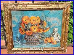 GARY RICAUD. Datée 1938. Bouquet de Fleurs. Peinture huile sur toile