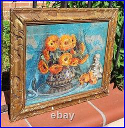 GARY RICAUD. Datée 1938. Bouquet de Fleurs. Peinture huile sur toile