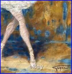 GAYAC Ernest Huile Toile Portrait Fille Danseuse Ballerine Art Déco Dancing Girl