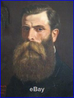 GRANDE & BELLE PEINTURE XIXe/AUTO-PORTRAIT SIGNÉ GUSTAVE MOHLER (1836-1920)