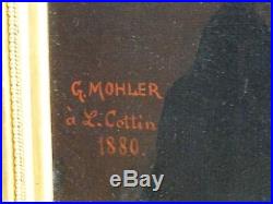 GRANDE & BELLE PEINTURE XIXe/AUTO-PORTRAIT SIGNÉ GUSTAVE MOHLER (1836-1920)