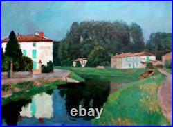 Georges André KLEIN(1901-1992) Paysage à la rivière Huile sur toile