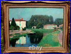 Georges André KLEIN(1901-1992) Paysage à la rivière Huile sur toile