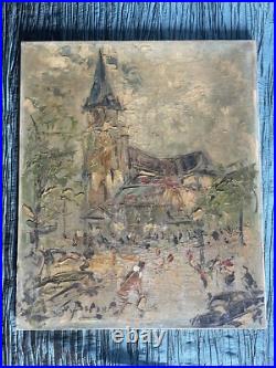 Georges Berger (1908-1976) -H. Sur toile -Signée Église de St Germain des Prés