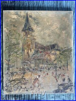 Georges Berger (1908-1976) -H. Sur toile -Signée Église de St Germain des Prés