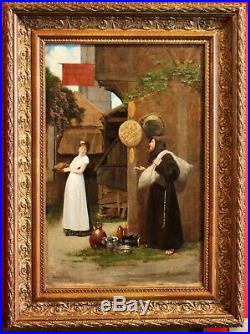 Georges Ferry, tentation, moine, femme, tableau, peinture, nature morte, France
