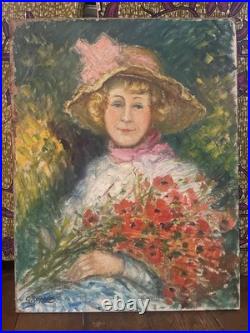 Georges Regnault (1898-1979) Huile sur toile Signée Portrait XX