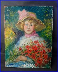 Georges Regnault (1898-1979) Huile sur toile Signée Portrait XX