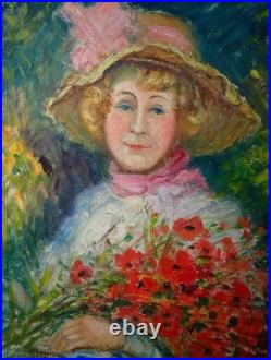 Georges Regnault (1898-1979) Huile sur toile Signée Portrait XX