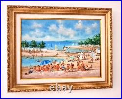 Gerald Marin Huile sur toile Plage provençale Format 30x40