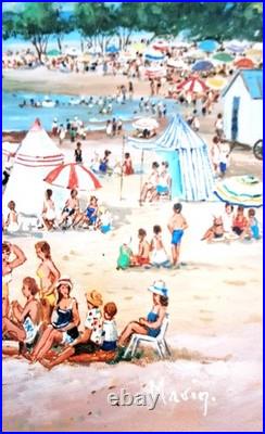 Gerald Marin Huile sur toile Plage provençale Format 30x40