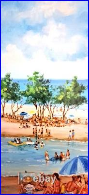 Gerald Marin Huile sur toile Plage provençale Format 30x40