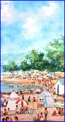 Gerald Marin Huile sur toile Plage provençale Format 30x40