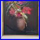 Gianni Esposito peinture sur toile fleurs encadrée signée
