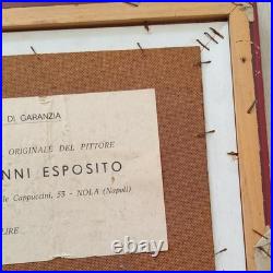 Gianni Esposito peinture sur toile fleurs encadrée signée