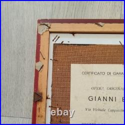 Gianni Esposito peinture sur toile fleurs encadrée signée