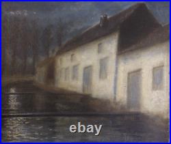 Gilbert Viardot (1888-1965) Bords de canal huile sur toile signée