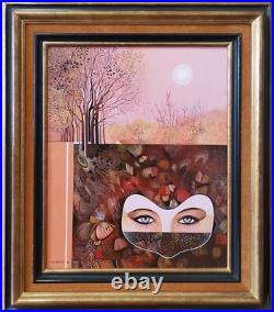 Gilles COUDOUR (1942), Paysage au masque (Acrylique sur toile, 8F)