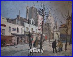 Grand TABLEAU peinture huile / toile Claude BILS (1884-1968) Montmartre Paris
