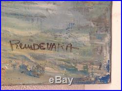 Grand Tableau Huile Impressionniste PREM DEVAKA Marine ETRETAT signé c1998