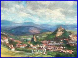 Grand Tableau huile sur toile de B. PAYS Puy-en-Velay 100cmx73cm