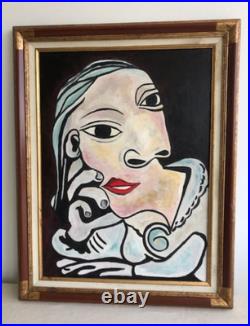 Grand tableau HSL cubiste Original authentique