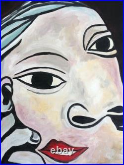Grand tableau HSL cubiste Original authentique