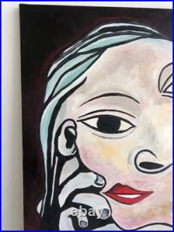 Grand tableau HSL cubiste Original authentique