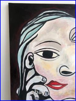 Grand tableau HSL cubiste Original authentique