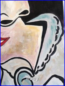 Grand tableau HSL cubiste Original authentique