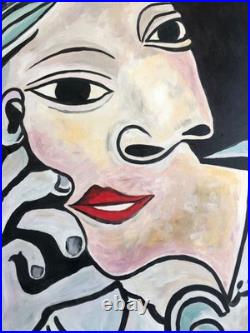 Grand tableau HSL cubiste Original authentique
