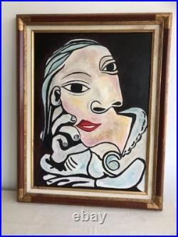 Grand tableau HSL cubiste Original authentique