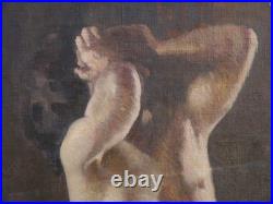 Grand tableau nu de femme vers 1930/40, art déco, académie, atelier, impressionnisme