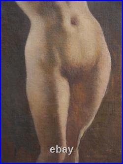 Grand tableau nu de femme vers 1930/40, art déco, académie, atelier, impressionnisme