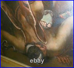 Grand tableau peinture/huile/toile XIX ème d'après Raphaël. 81,5 x 131,5 cm