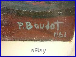 Grande Huile Sur Toile Le Peintre Et Son Modele Signee Paul Boudot 1951