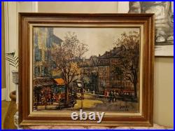 Grande Huile Sur Toile, Peinture Représentant Une Vue De PARIS, Signée Et Datée