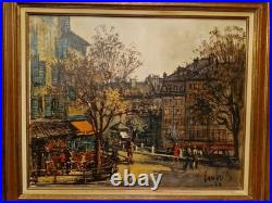 Grande Huile Sur Toile, Peinture Représentant Une Vue De PARIS, Signée Et Datée