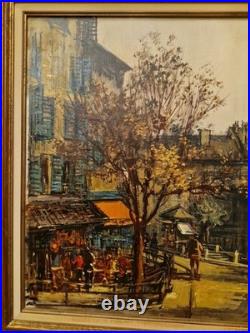 Grande Huile Sur Toile, Peinture Représentant Une Vue De PARIS, Signée Et Datée