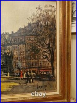 Grande Huile Sur Toile, Peinture Représentant Une Vue De PARIS, Signée Et Datée