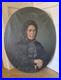 Grande Huile Sur Toile XIXe Portrait De Femme Ancien À Restaurer Peinture Signée