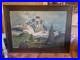Grande Peinture, Huile Sur Toile Paysage De Montagne Signée