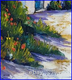 Grande toile peinte par Nolac 50X50 cm Mas aux glycines au couteau