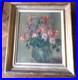 HUILE SUR TOILE BOUQUET DE FLEURS cadre ancien