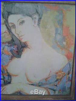 HUILE SUR TOILE Portrait de femme au buste dénudé, signée Guily JOFFRiN, cotée