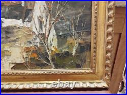 HUILE sur TOILE Tableau Peinture Robert JOSSET La Cour de Ferme 1977 12MAG 02/12