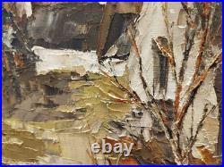 HUILE sur TOILE Tableau Peinture Robert JOSSET La Cour de Ferme 1977 12MAG 02/12