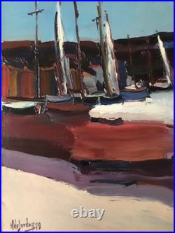 Henri De Jordan (1944-1996) Huile Sur toile / Sur l'Etang Format 1OF