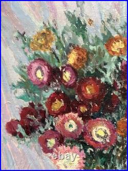 Henri GOURC (1889-1973) Huile sur Toile Nature Morte Vase au Bouquet de Fleurs